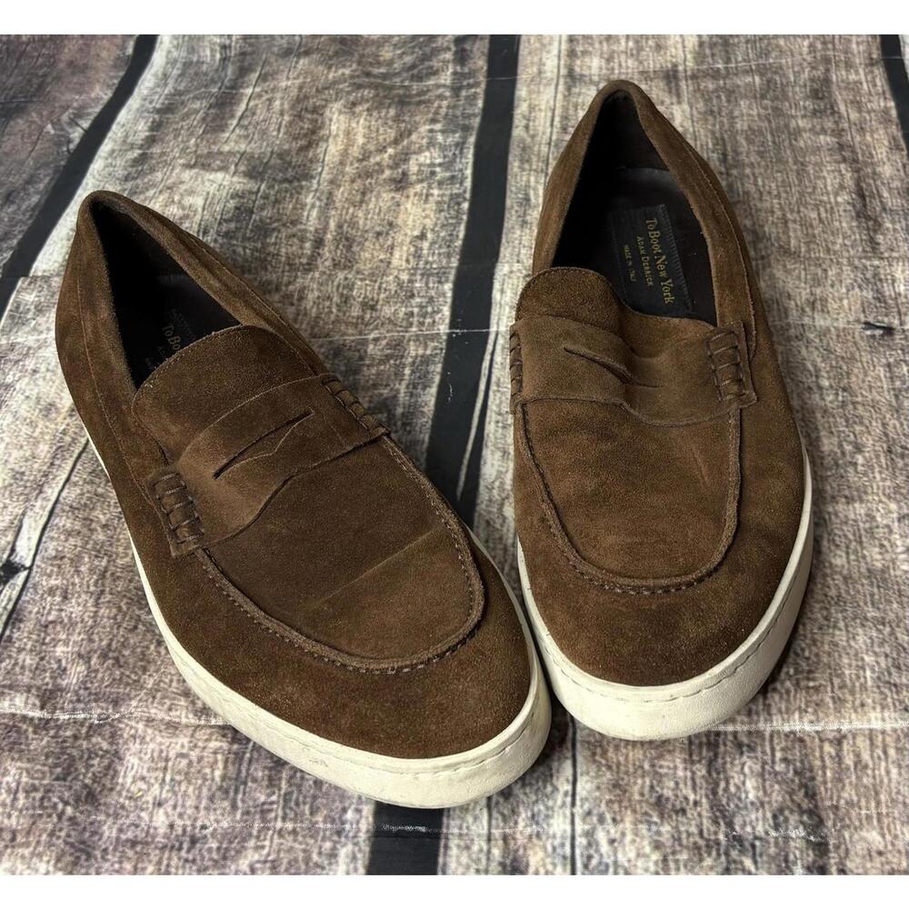 To Boot New York Adam Derrick Penny Loafers Mens 43 11/12 Suede Leather Italy